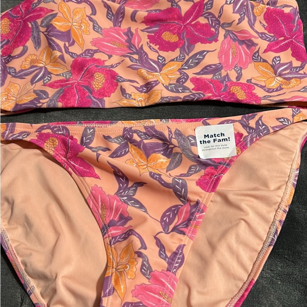 Old Navy Floral Bikini - Pink and Orange